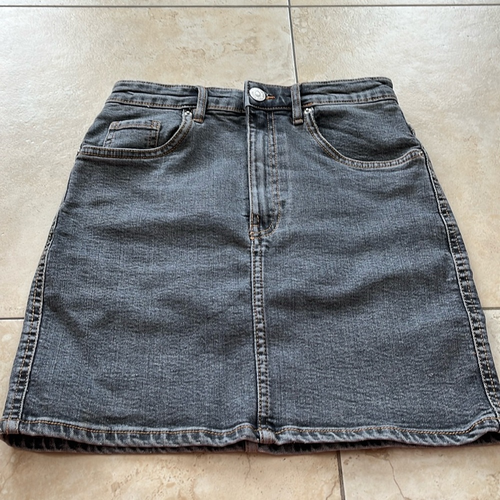 Zara gray denim mini skirt womens size s